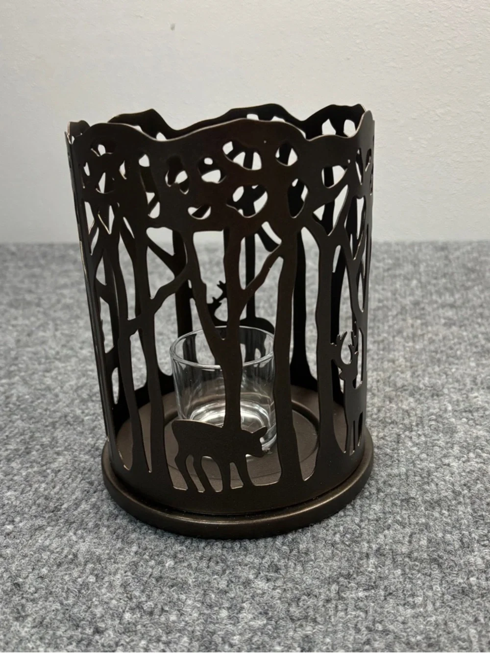 PartyLite Woodland Light Candle Sleeve P91215 Metal Holder Rustic Deer Retired - Picture 5 of 14